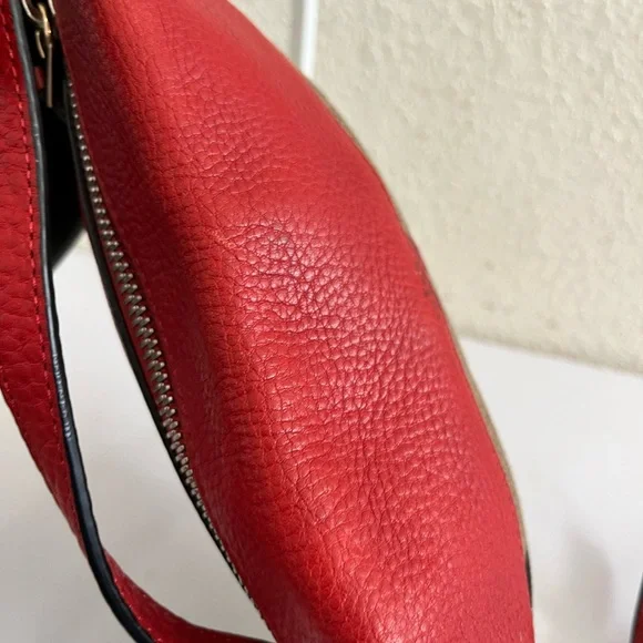 Burberry Red Leather Trim Plaid Crossbody Bag - Picture 5 of 12